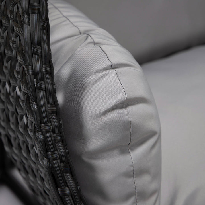 Fino Double Seater Hanging Swing With Stand For Balcony , Garden Swing (Dark Grey)