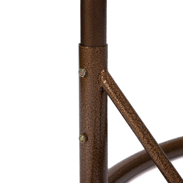 Longo Double Seater Hanging Swing With Stand For Balcony , Garden Swing (Brown)