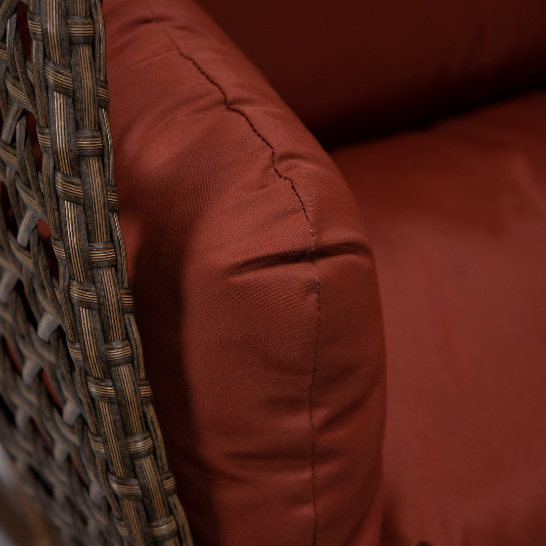 Longo Double Seater Hanging Swing With Stand For Balcony , Garden Swing (Brown)