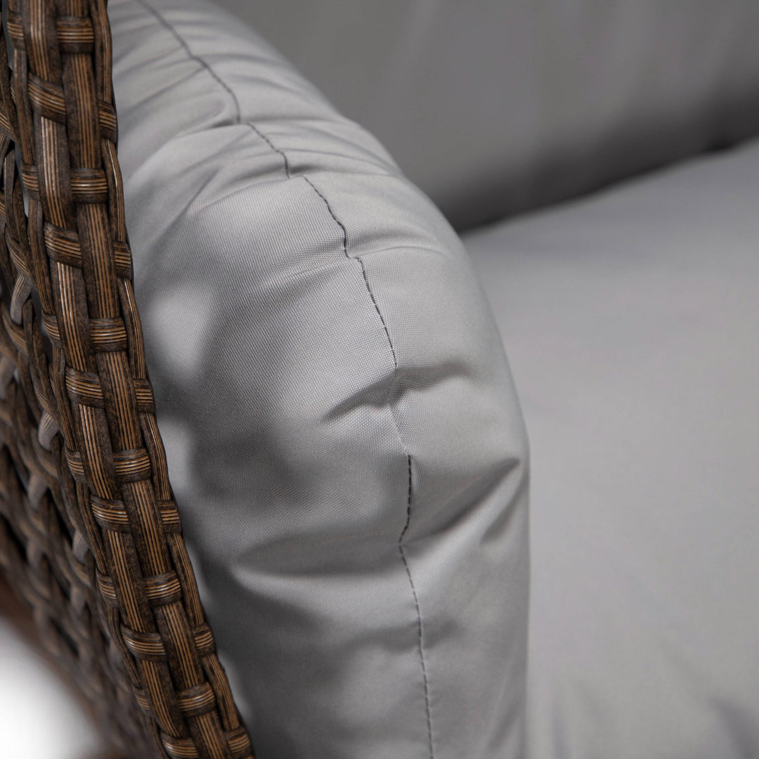 Longo Double Seater Hanging Swing With Stand For Balcony , Garden Swing (Brown)