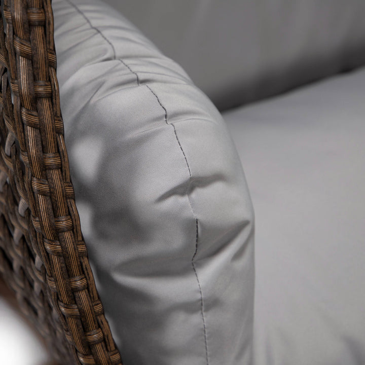 Longo Double Seater Hanging Swing With Stand For Balcony , Garden Swing (Brown)