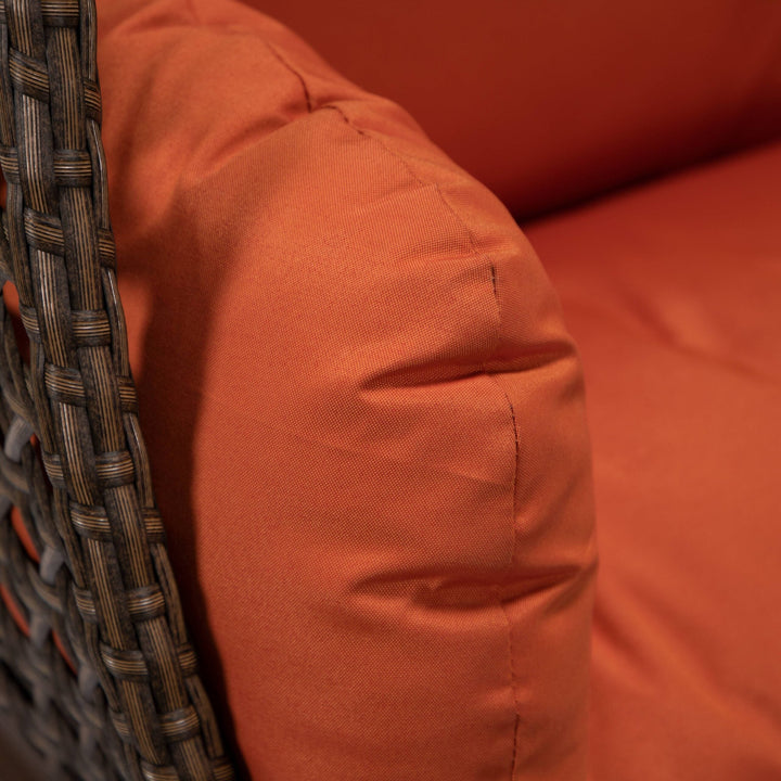 Longo Double Seater Hanging Swing With Stand For Balcony , Garden Swing (Brown)