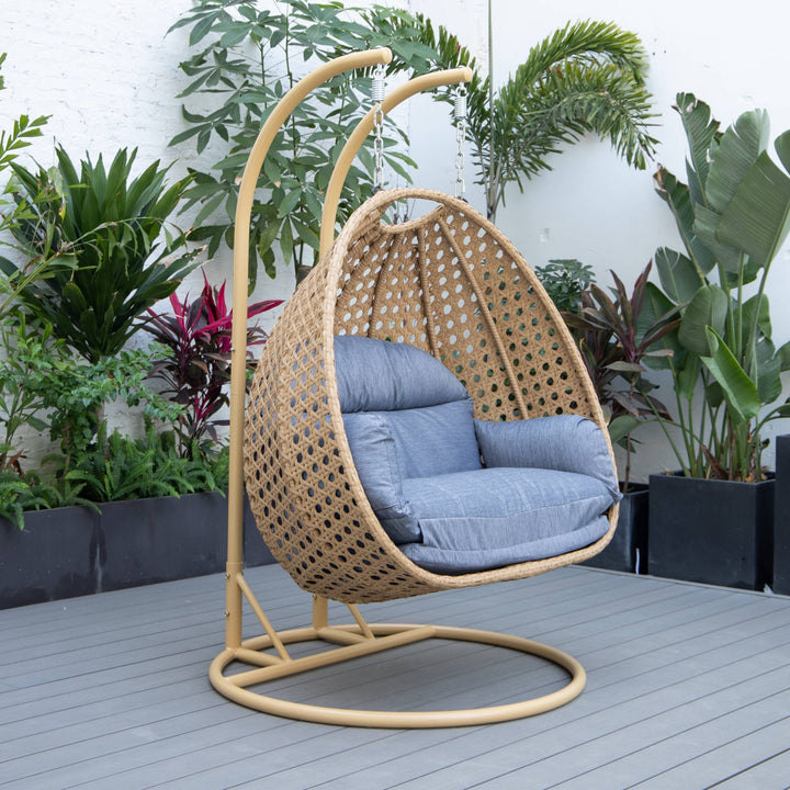 Scutari Double Seater Hanging Swing With Stand For Balcony , Garden Swing (Honey)