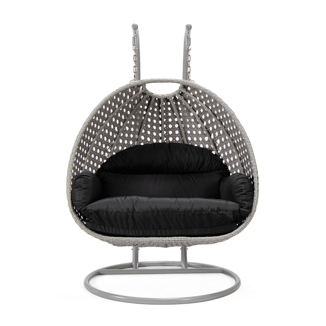 Dario Double Seater Hanging Swing With Stand For Balcony , Garden Swing (Silver)