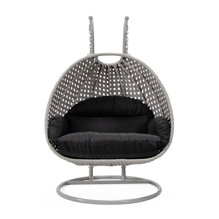 Dario Double Seater Hanging Swing With Stand For Balcony , Garden Swing (Silver)