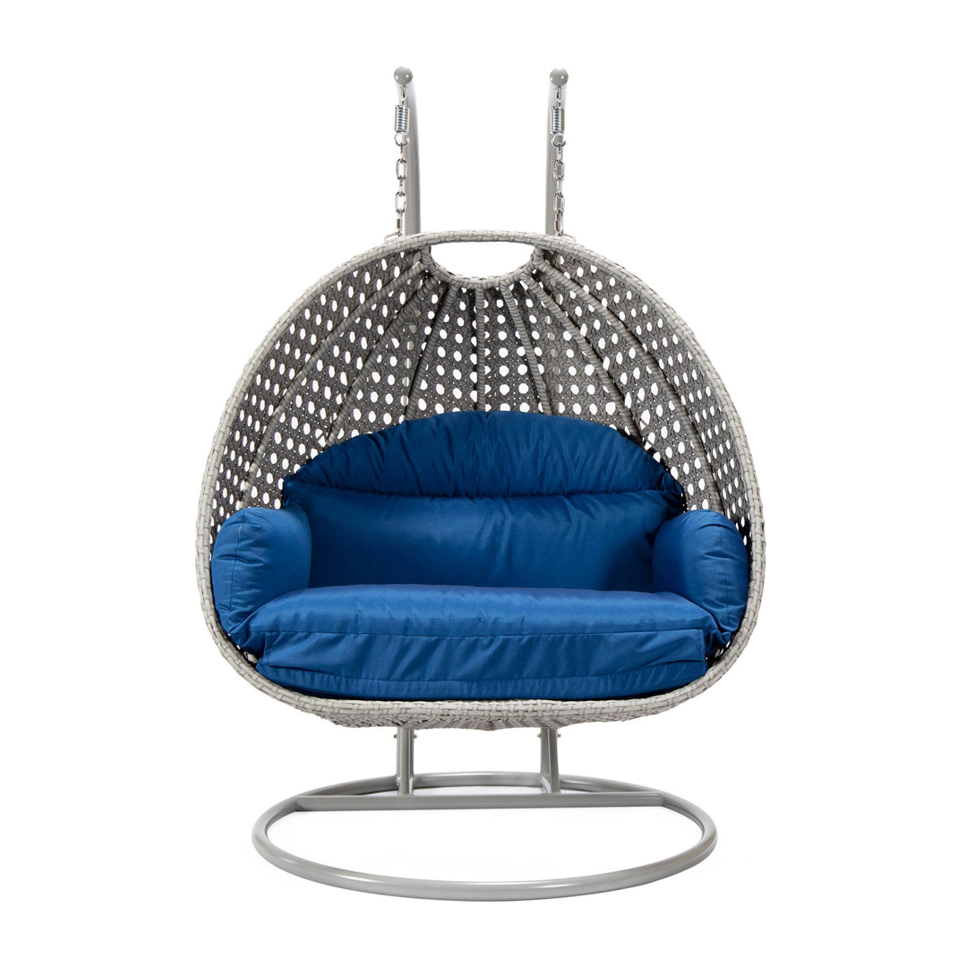 Dario Double Seater Hanging Swing With Stand For Balcony , Garden Swing (Silver)