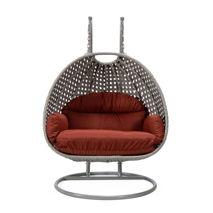 Dario Double Seater Hanging Swing With Stand For Balcony , Garden Swing (Silver)