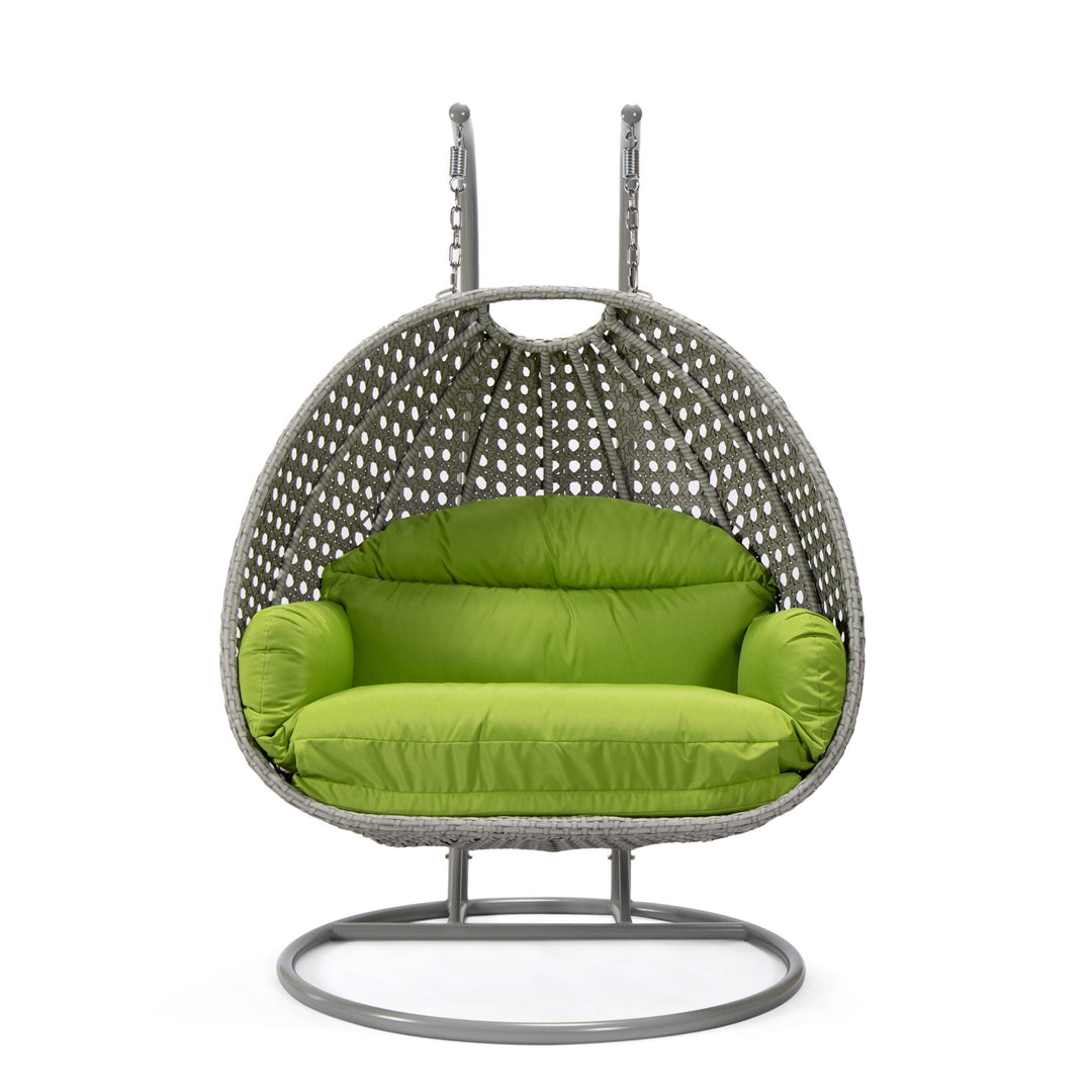 Dario Double Seater Hanging Swing With Stand For Balcony , Garden Swing (Silver)