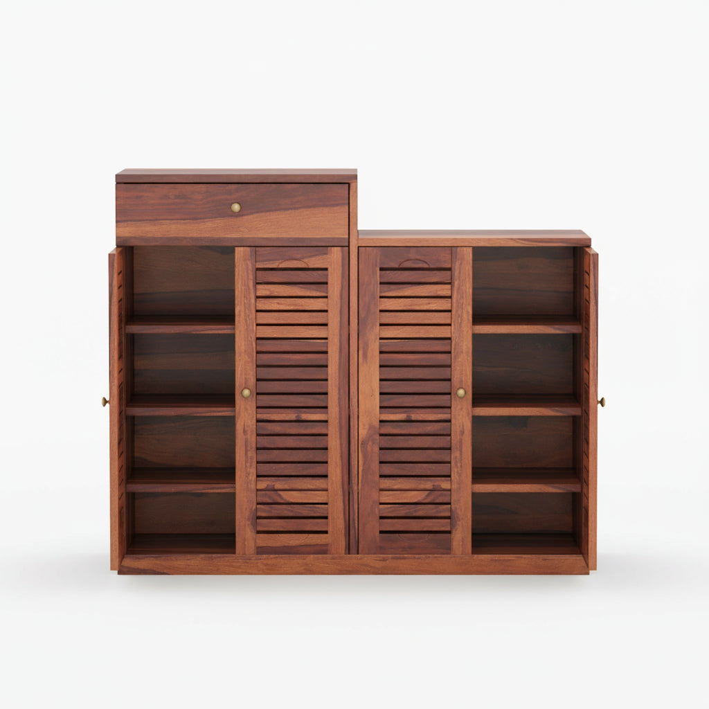 Macarena Sheesham Wood Shoe Rack with Door