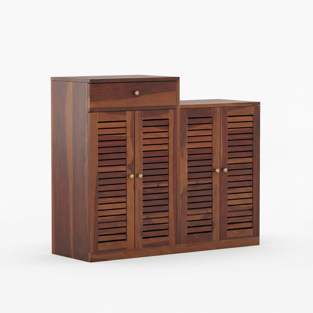 Macarena Sheesham Wood Shoe Rack with Door