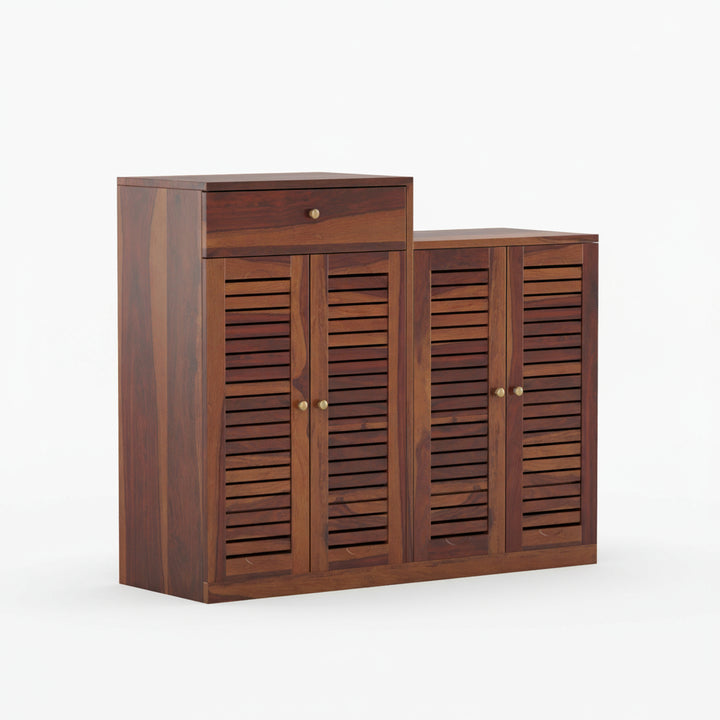 Macarena Sheesham Wood Shoe Rack with Door