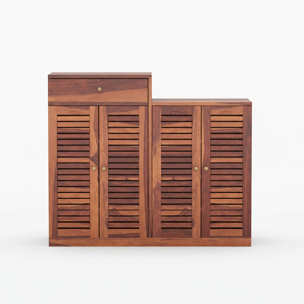Macarena Sheesham Wood Shoe Rack with Door