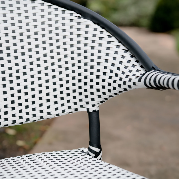 Shore Outdoor Patio Seating Set 2 Chairs and 1 Table Set (Black + White)