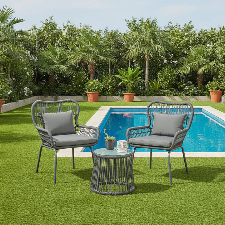 Marguerite Outdoor Patio Garden 3 Piece All Weather Resistant Furniture Set