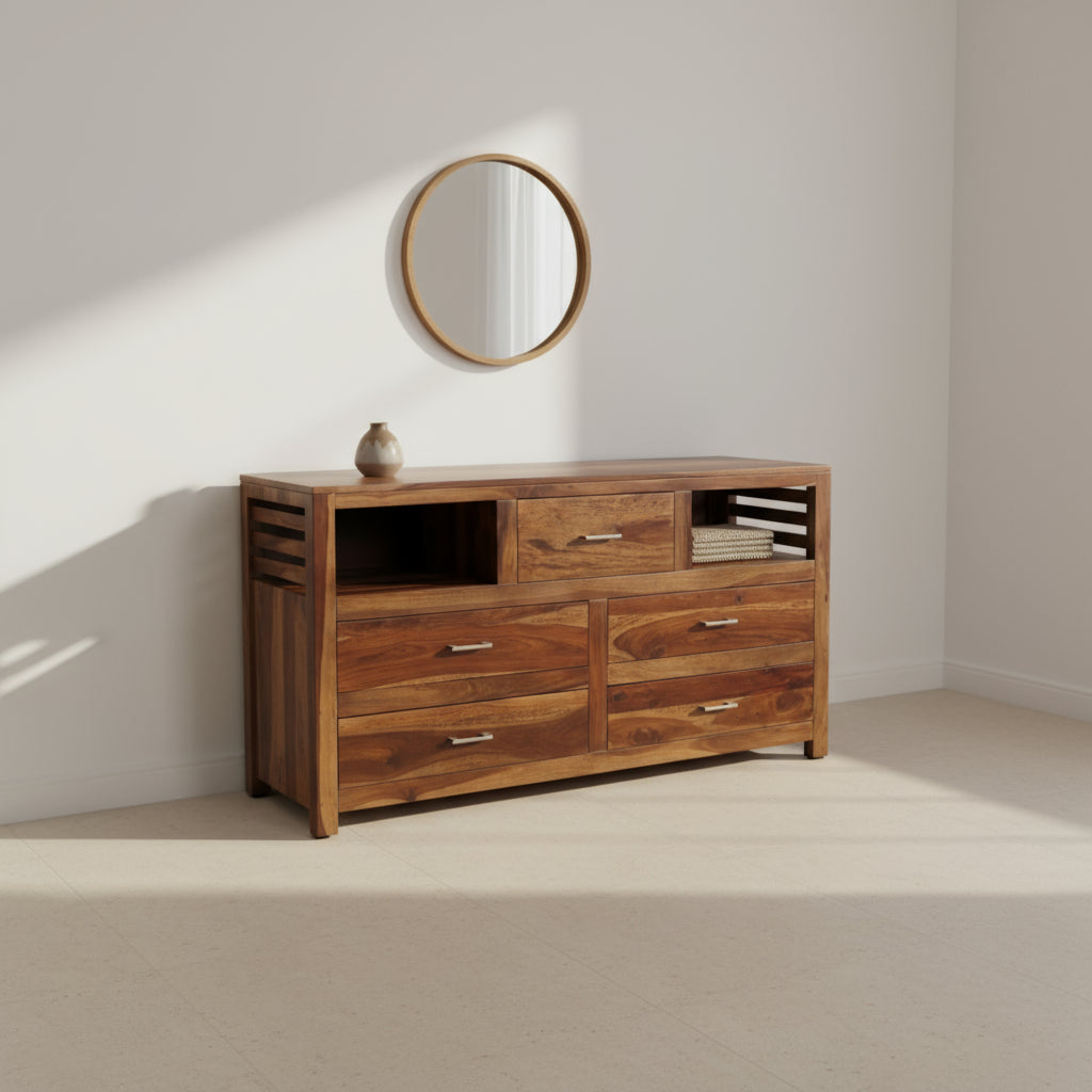 Maribel sheesham wood chest of drawers