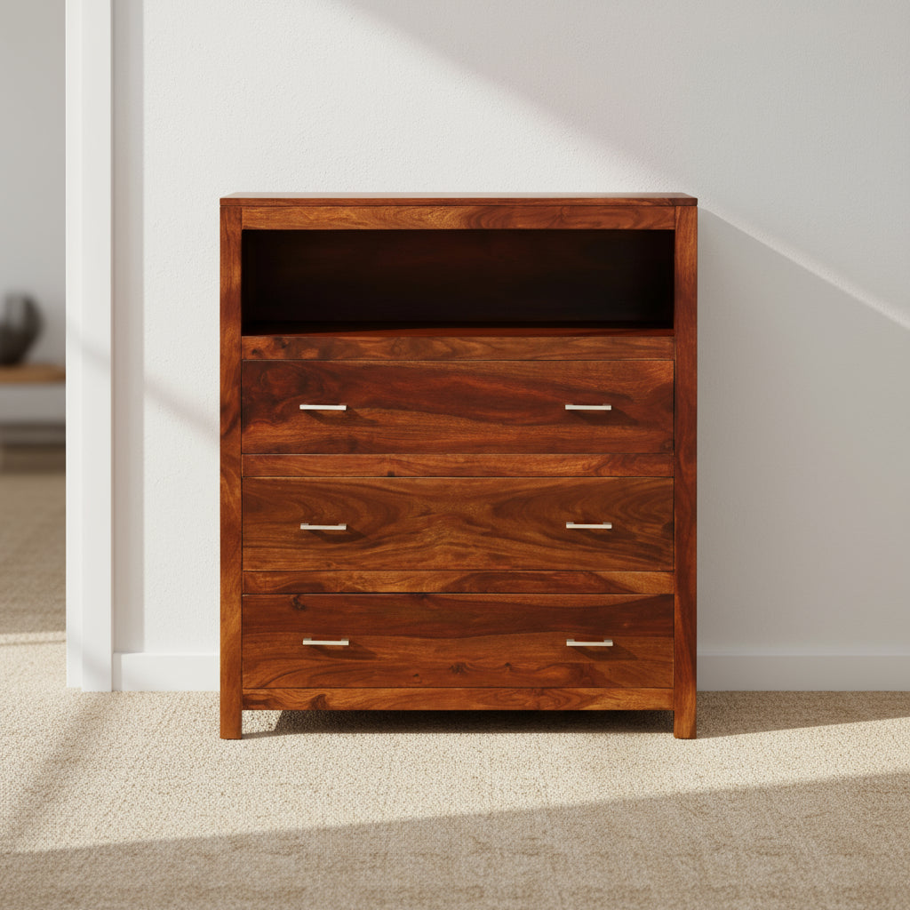 Maricela sheesham wood chest of drawers