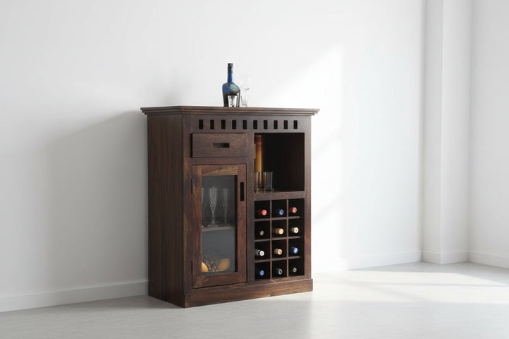 Marisol Solid Wood Bar Cabinet Honey L 83 x D 50 x H 91 cms / Honey Bar