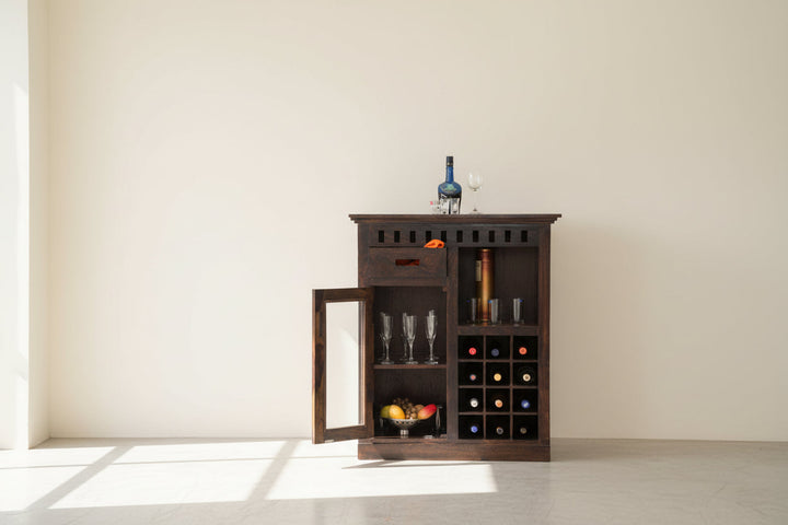 Marisol Solid Wood Bar Cabinet Honey L 83 x D 50 x H 91 cms / Honey Bar