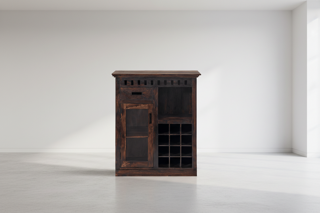 Marisol Solid Wood Bar Cabinet Honey L 83 x D 50 x H 91 cms / Honey Bar
