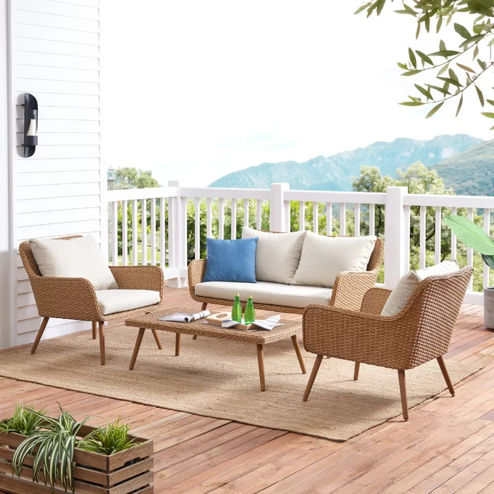 Violeta Outdoor Sofa Set 2 Seater, 2 Single seater and 1 Center Table (Brown)