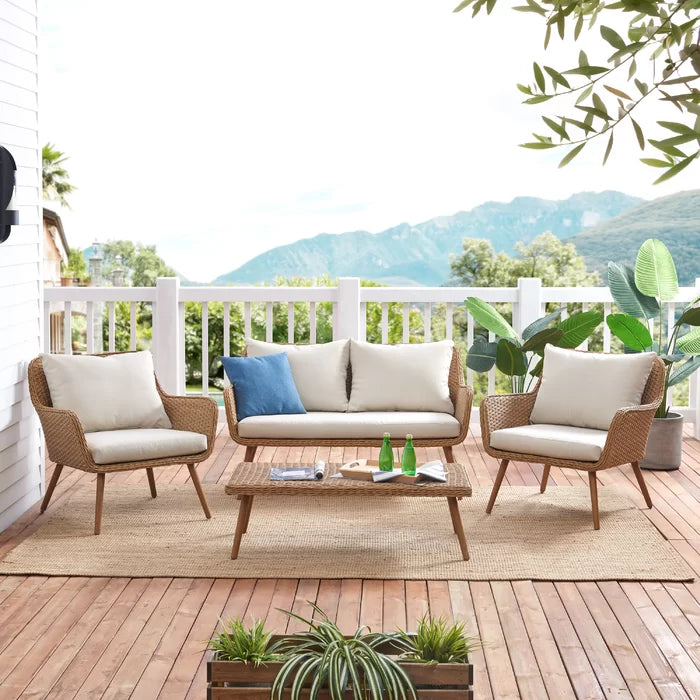 Violeta Outdoor Sofa Set 2 Seater, 2 Single seater and 1 Center Table (Brown)