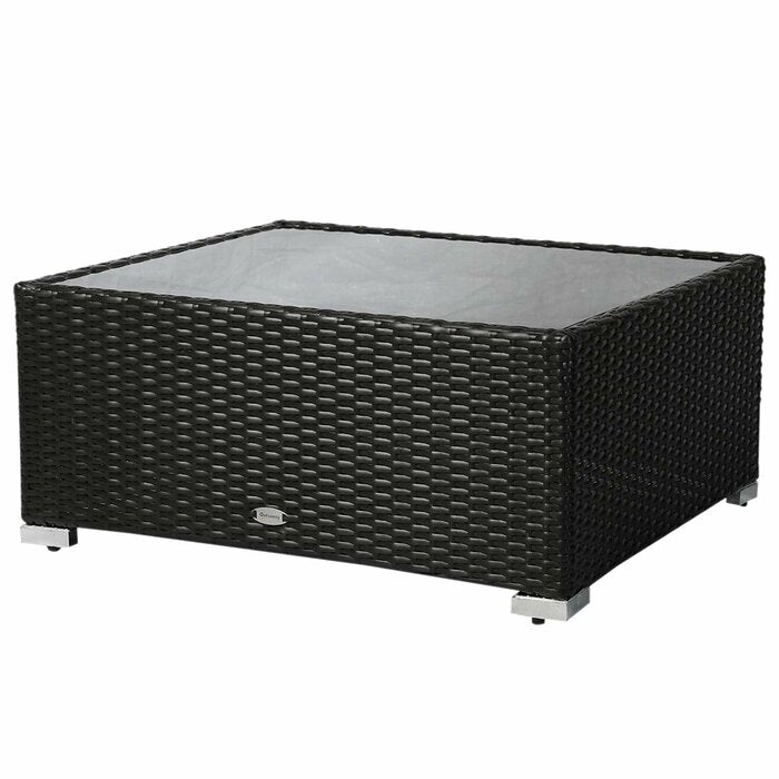 Castiglione Outdoor Patio Sofa Set 6 seater and 1 Center Table (Black)