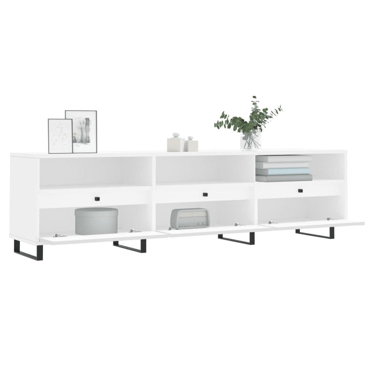OmkarWood Oslo Floor-Standing TV Unit – Scandinavian White