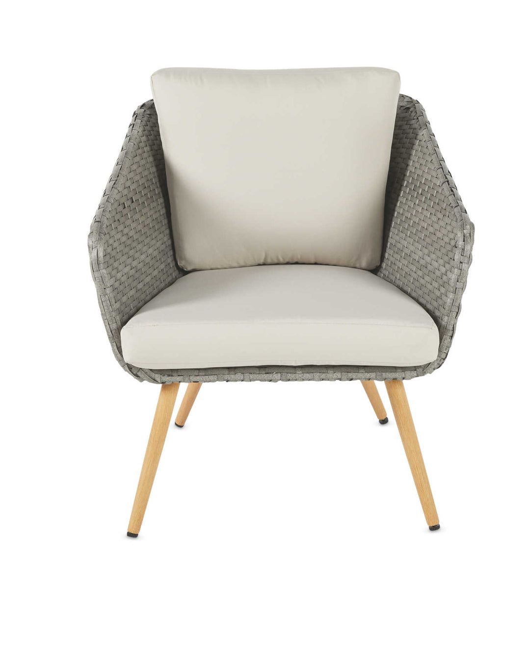 Rios Outdoor Garden Balcony Sofa Set 2 Seater, 2 Single seater and 1 Center Table Set (Gray + Beige)