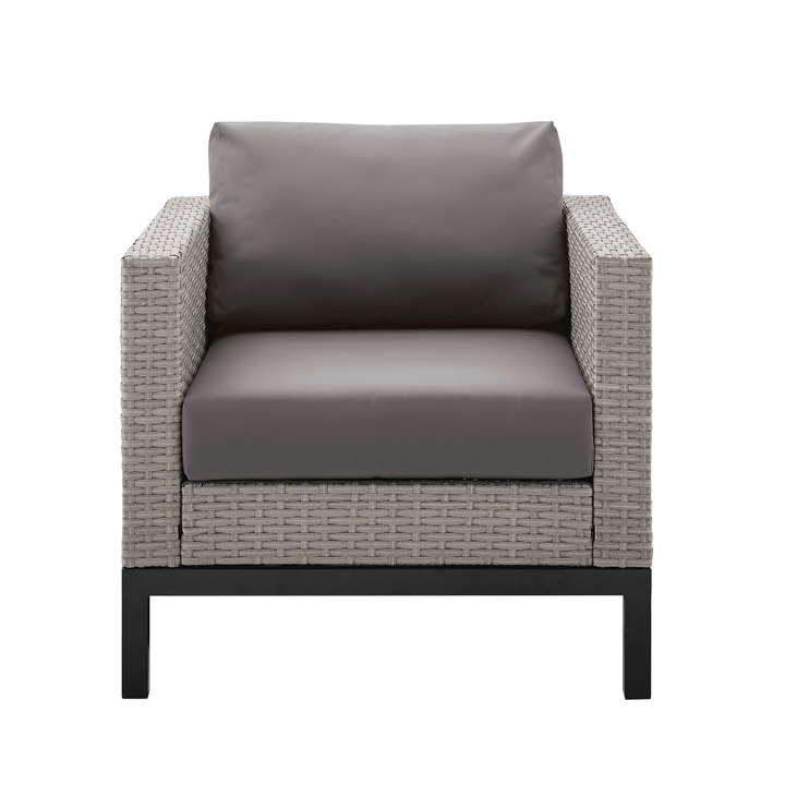 Modolo Outdoor Garden Balcony Sofa Set 2 Seater, 2 Single seater and Ottoman Set (Grey)