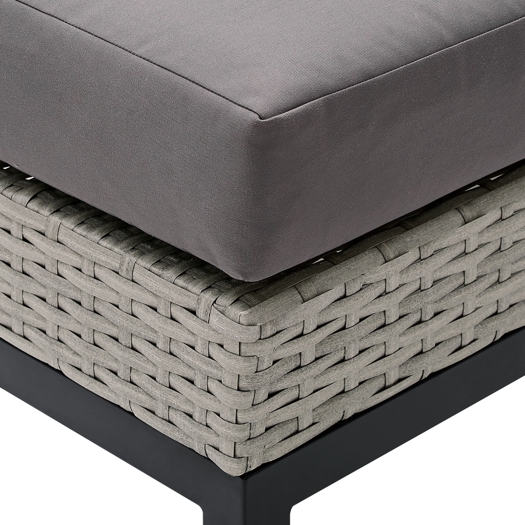 Modolo Outdoor Garden Balcony Sofa Set 2 Seater, 2 Single seater and Ottoman Set (Grey)