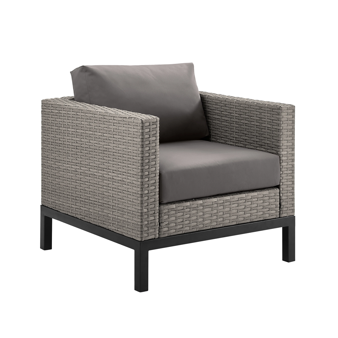 Modolo Outdoor Garden Balcony Sofa Set 2 Seater, 2 Single seater and Ottoman Set (Grey)