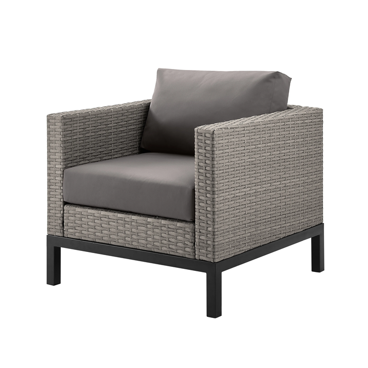 Modolo Outdoor Garden Balcony Sofa Set 2 Seater, 2 Single seater and Ottoman Set (Grey)