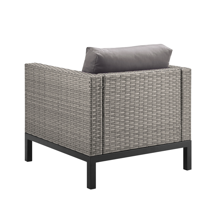 Modolo Outdoor Garden Balcony Sofa Set 2 Seater, 2 Single seater and Ottoman Set (Grey)