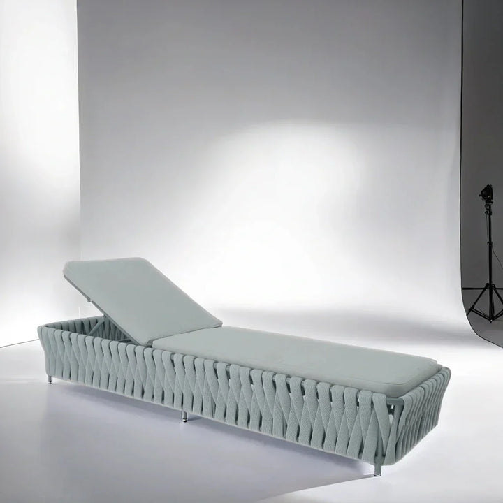 Sadwrn Outdoor Swimming Poolside Lounger Braided & Rope (Grey)