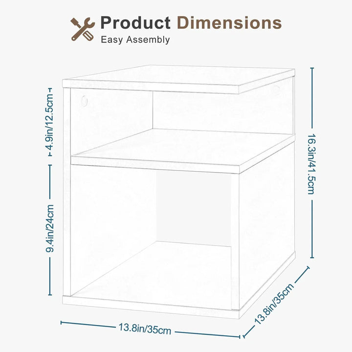 Mugdha Modern Bedside Table with Multi-Level Storage by OmkarWood Furniture