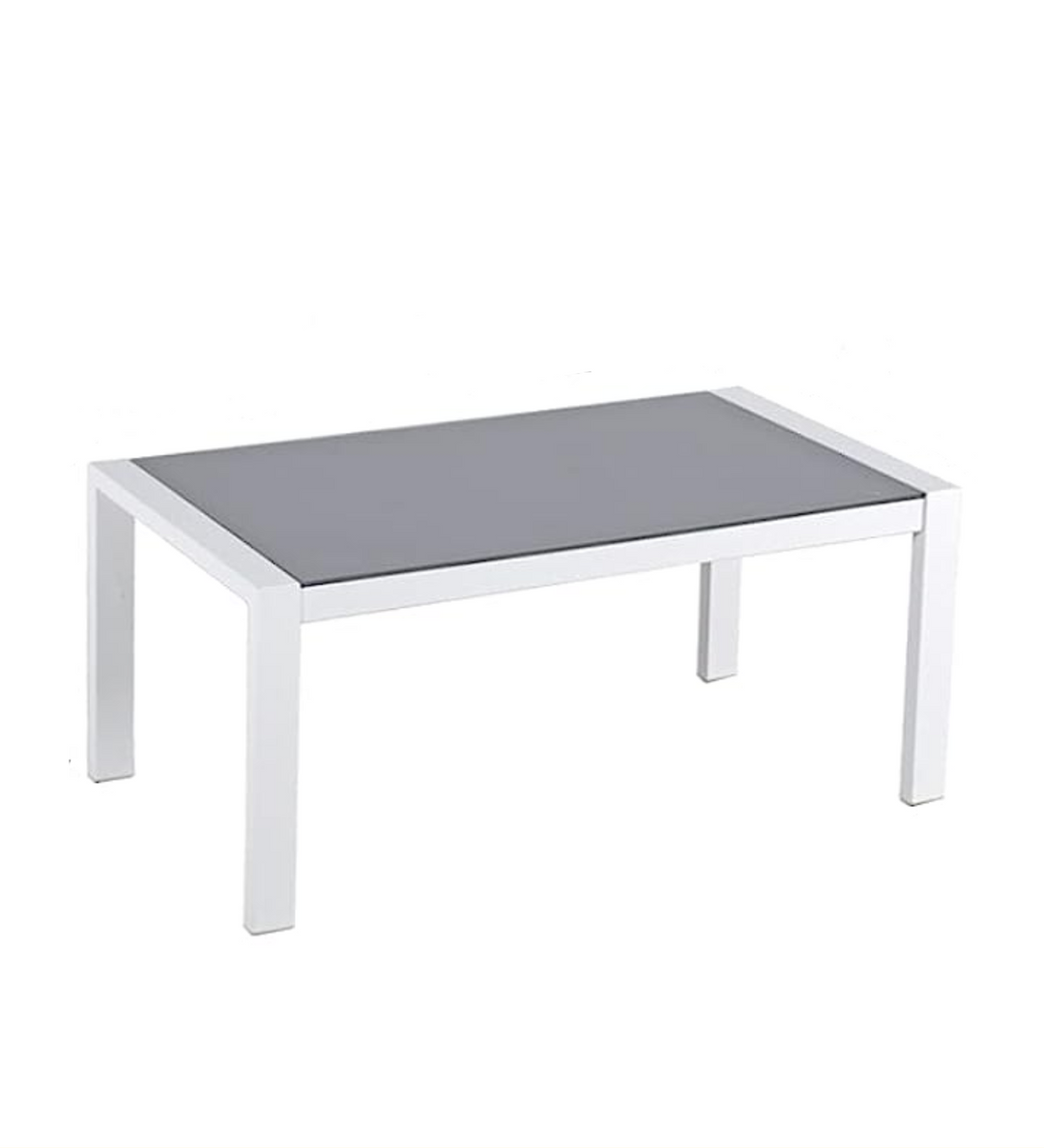 Dona Outdoor Sofa Set 2 Seater, 2 Single seater and 1 Center Table (White + Grey)