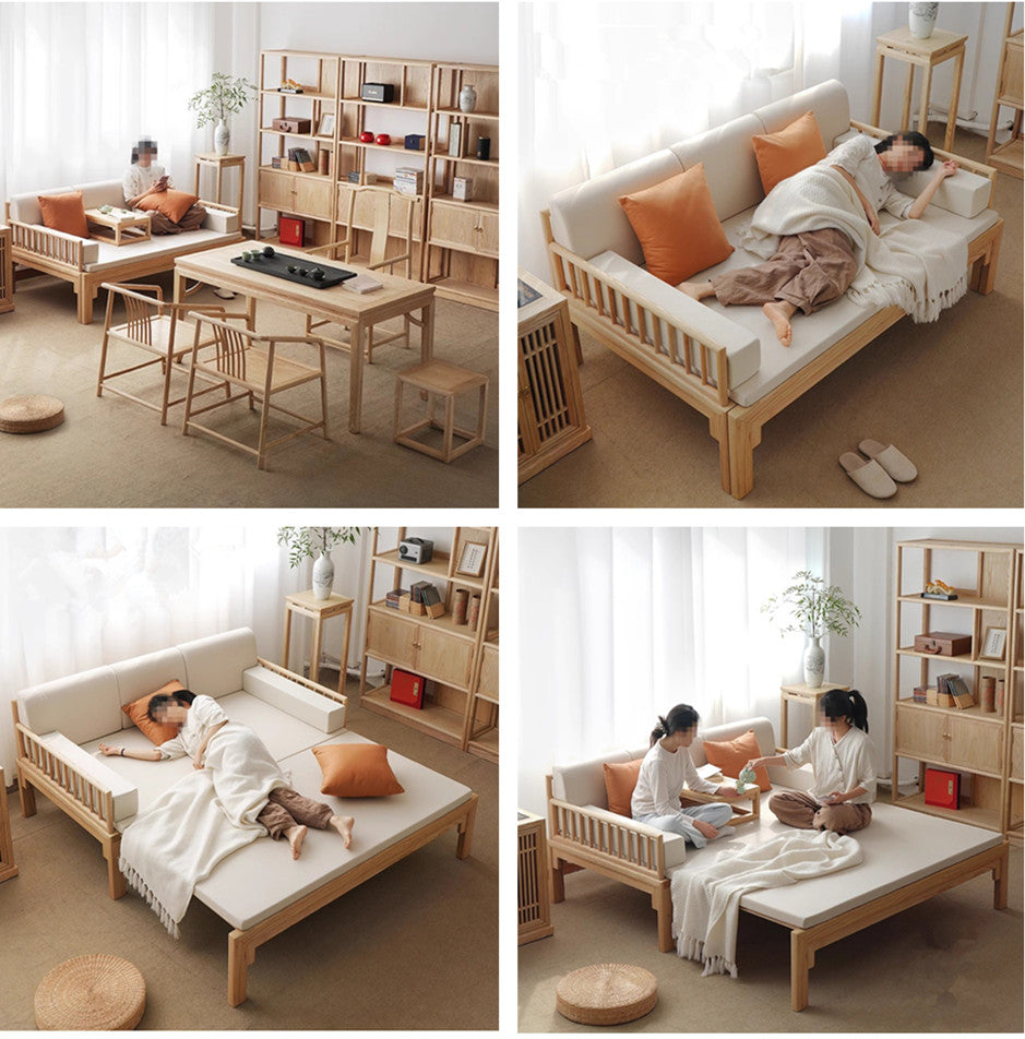 Multifunction Solid Wood Arhat Sofa Bed FURNITURE