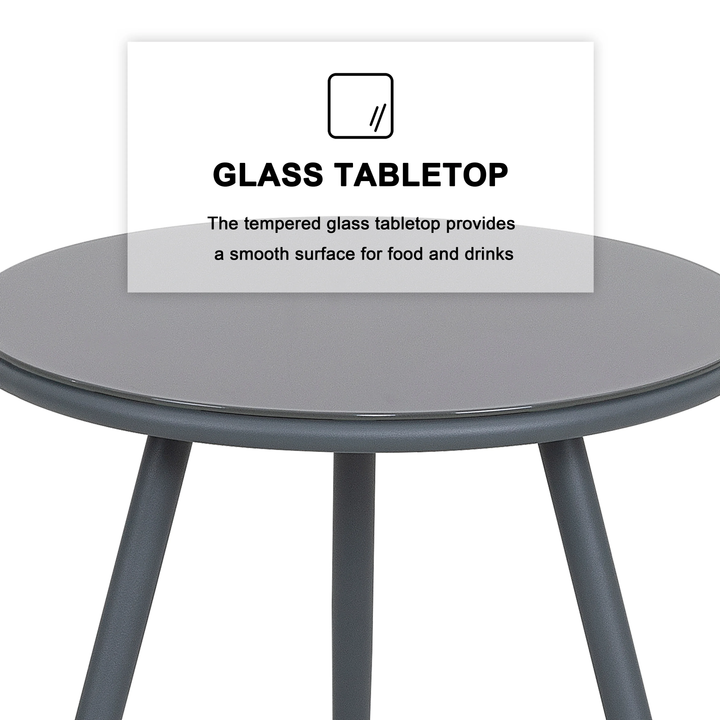 Spade Outdoor Patio Seating Set 2 Chairs and 1 Table Set (Grey) Braided & Rope