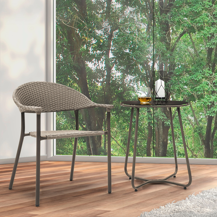 Ulli Outdoor Patio Seating Set 2 Chairs and 1 Table Set (Brown)