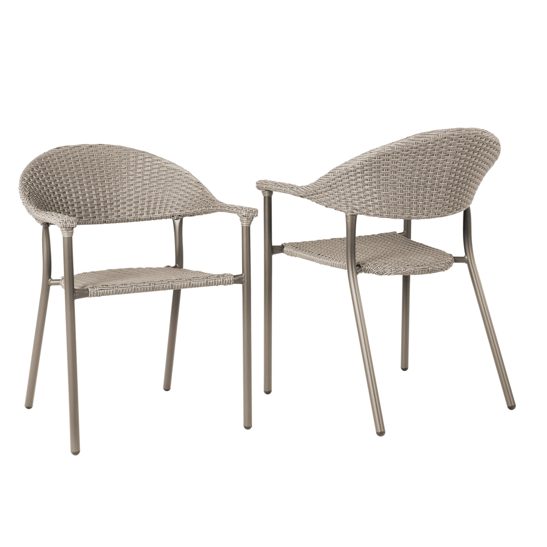 Ulli Outdoor Patio Seating Set 2 Chairs and 1 Table Set (Brown)