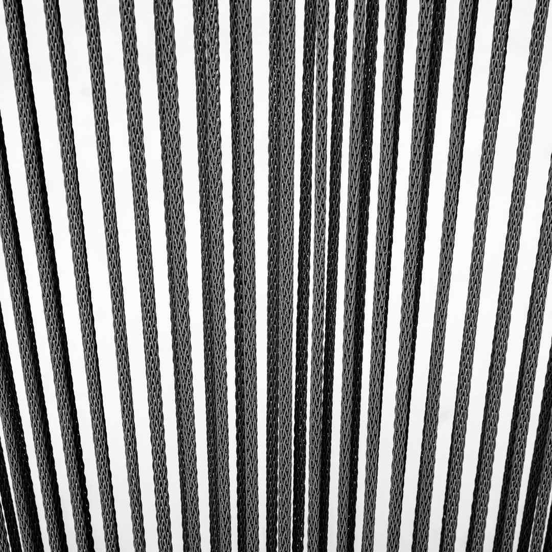 Volta Outdoor Patio Seating Set 2 Chairs and 1 Table Set (Black) Braided & Rope