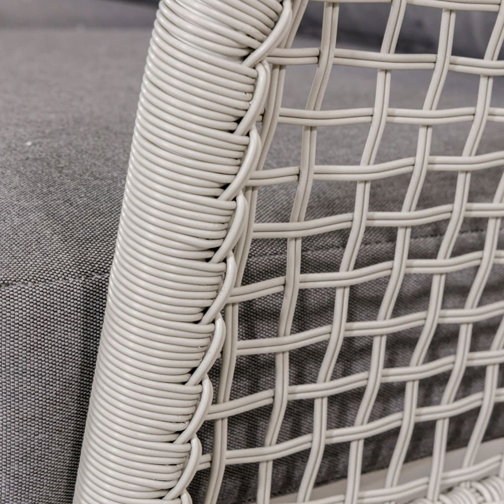 Kemp Outdoor Garden Balcony Sofa Set 3 Seater, 2 Single seater and 1 Center Table  Set (White + Light Grey)