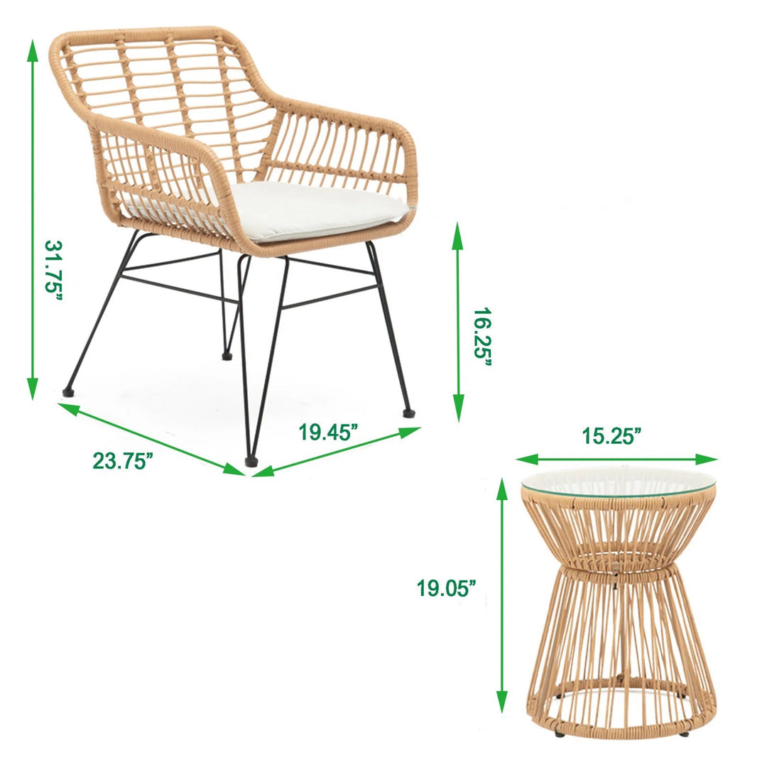 Allure Outdoor Patio Seating Set 2 Chairs and 1 Table Set (Honey)