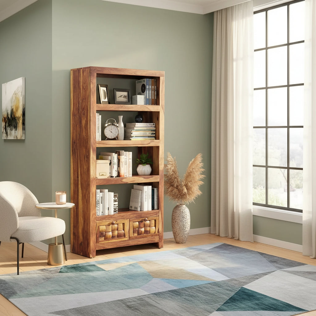 Valeria Solid Wood Sheesham Bookshelf