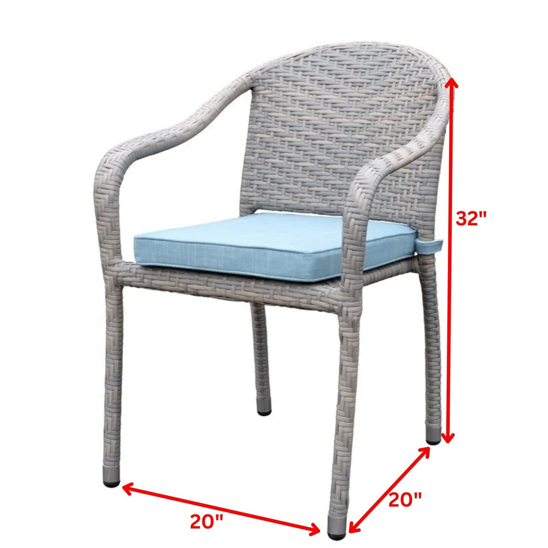 Toshi Outdoor Patio Seating Set 2 Chairs and 1 Table Set (Grey)