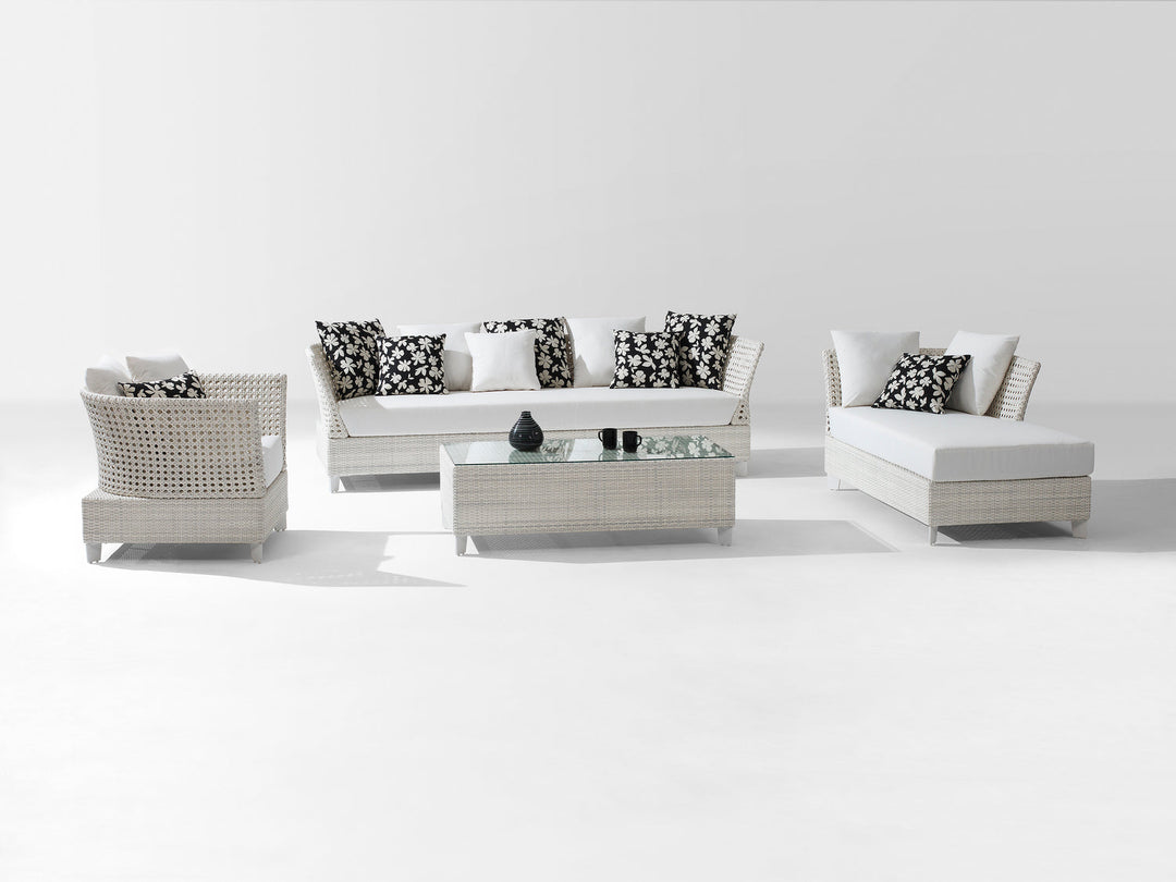 Astrol Outdoor Garden Balcony Sofa Set 3 Seater seater, 1 Double Seater, 1 Single Seater and 1 Center Table  (White)