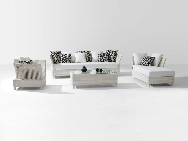 Astrol Outdoor Garden Balcony Sofa Set 3 Seater seater, 1 Double Seater, 1 Single Seater and 1 Center Table  (White)