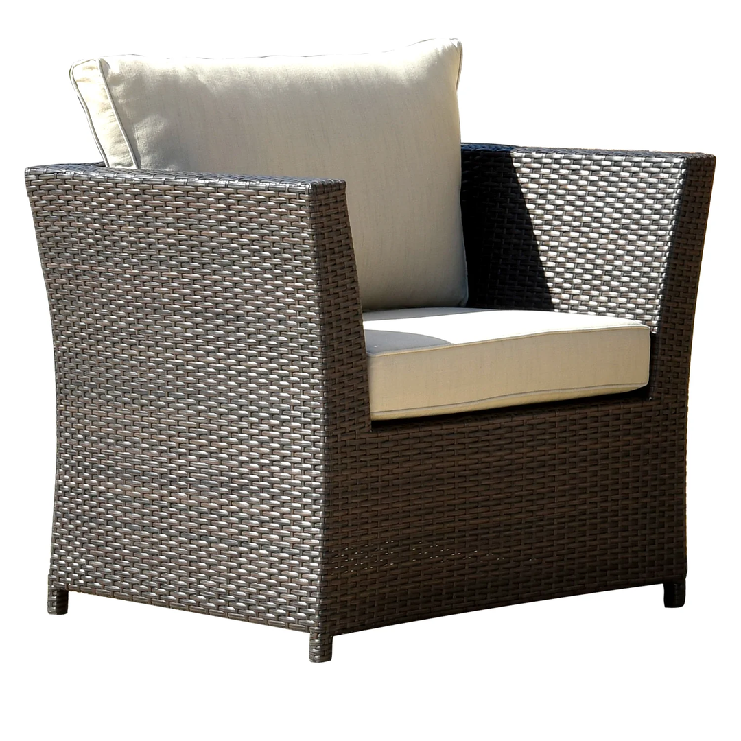 Enorson Outdoor Garden Balcony Sofa Set 2 Three Seater, 2 Single Seater With 2 Ottoman and 2 Center Table Set (Brown)