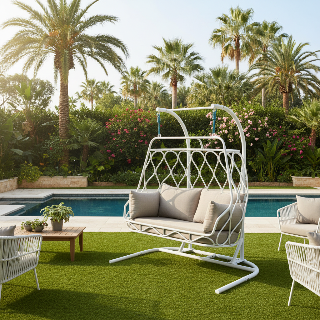 Ortis Double Seater Hanging Swing With Stand For Balcony, Garden Swing