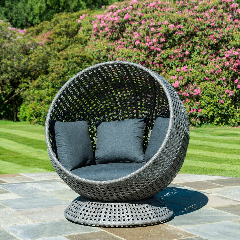 Pirozzi Single Seater Swing Basket For Balcony & Garden (Grey) - Swings